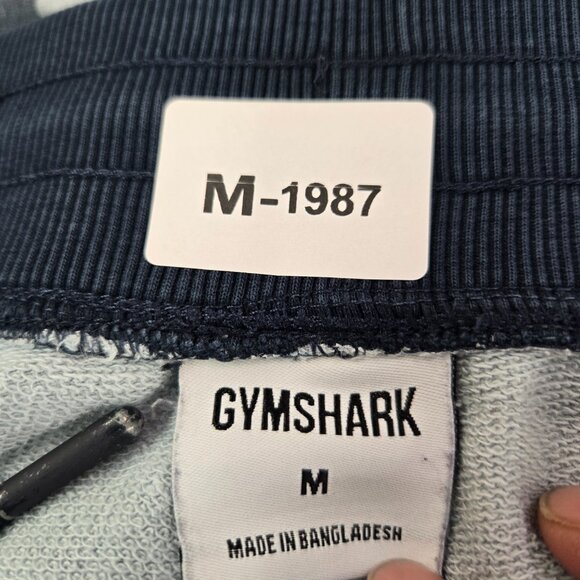 Gymshark Men‎ Activewear Shorts M Blue Camouflage Sweats Logo 7" Inseam READ - Picture 8 of 9